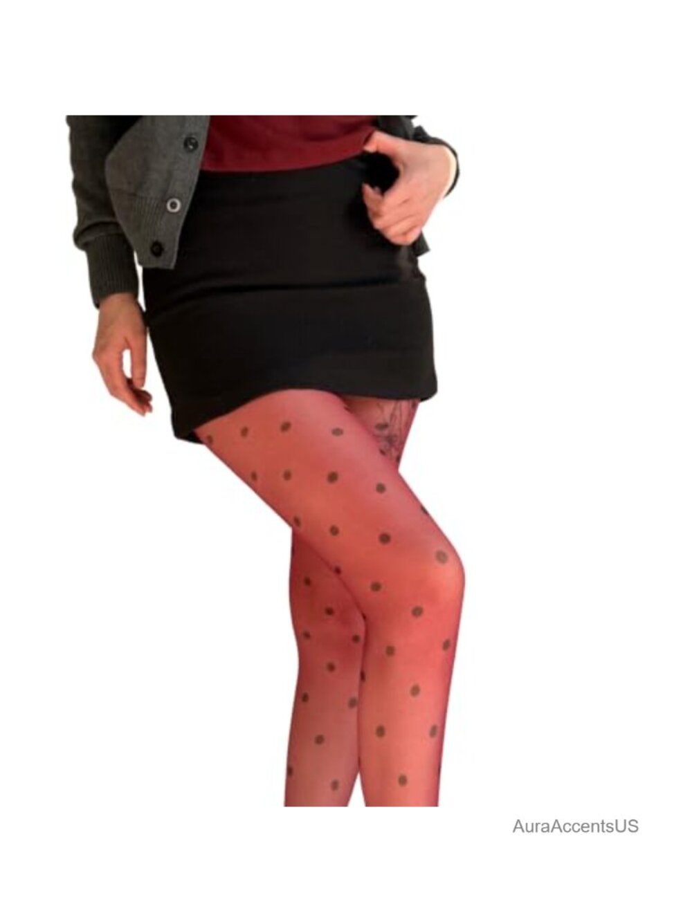 Sheer Polka Dot Tights Pantyhose High Stretch Patterned Nylon Hosiery